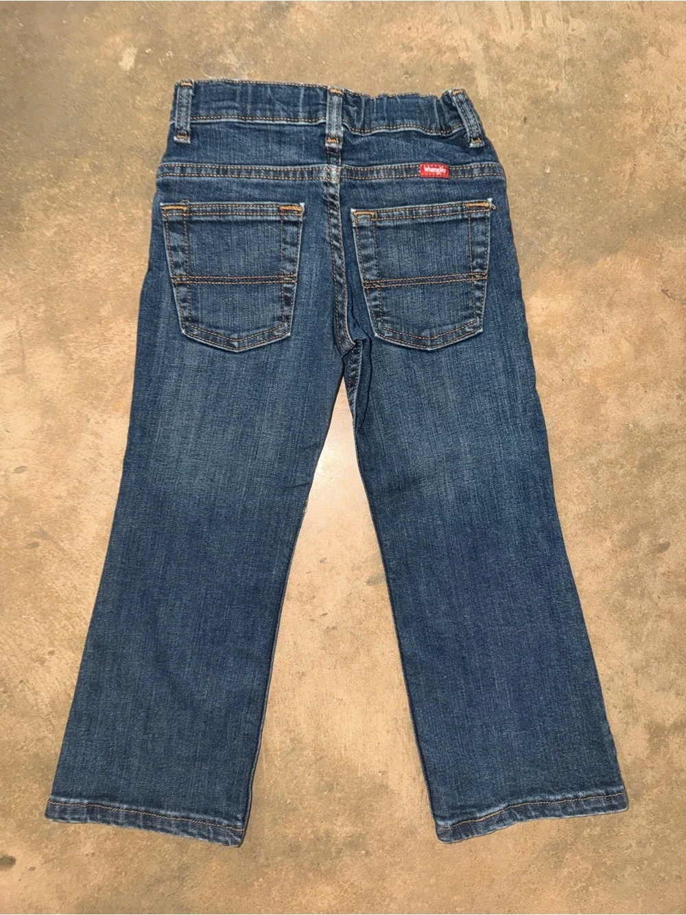 Wrangler Boys Dark Wash Jeans Size 4 Regular Adjustable Waist NWOT